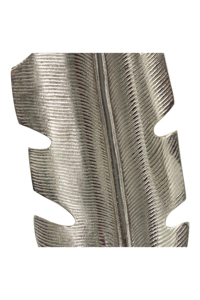 Textured Silver Feather Statue, Alternate, color, SILVER
