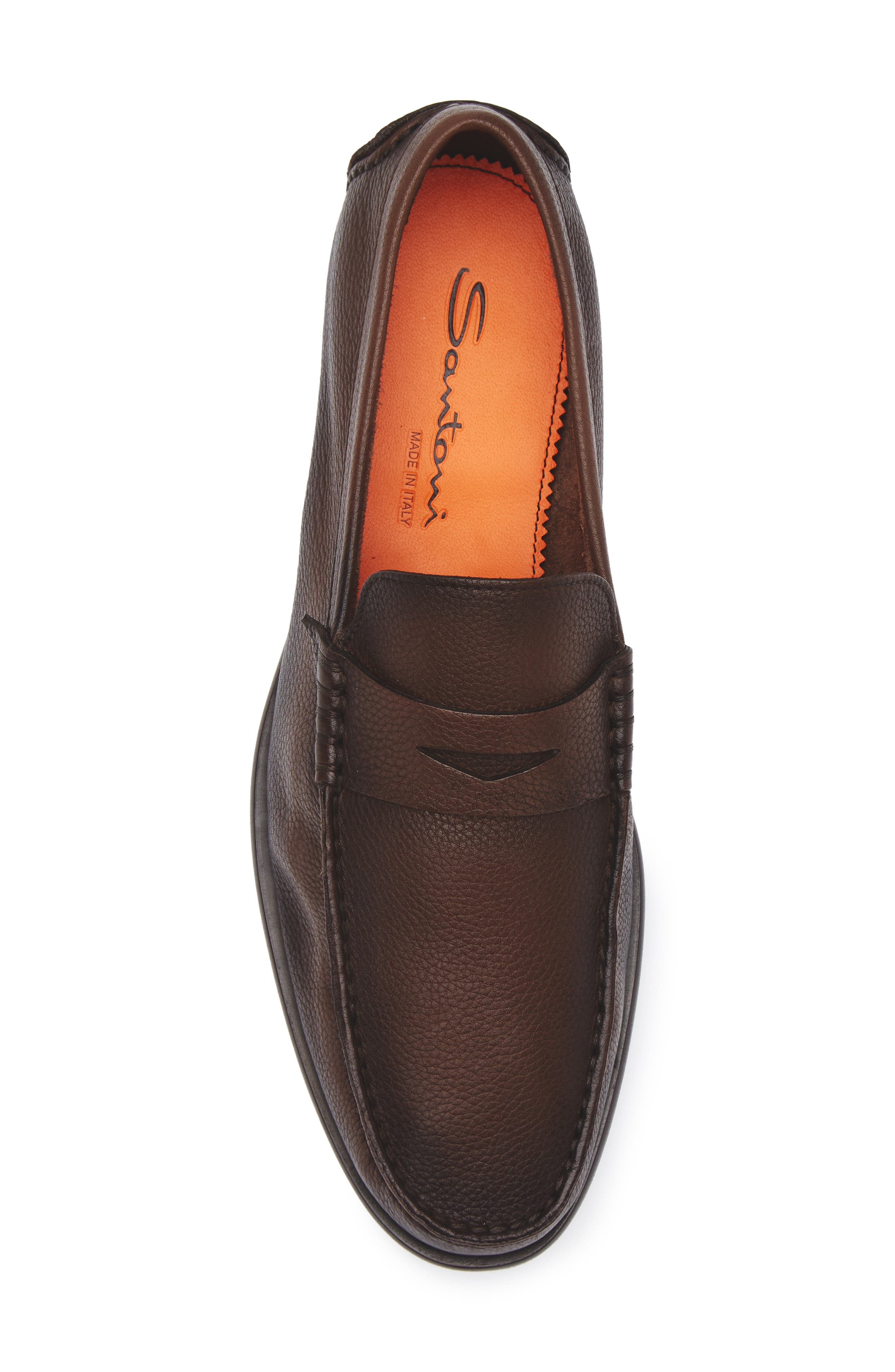 Santoni Ikangia Penny Loafer, Alternate, color, Dark Brown