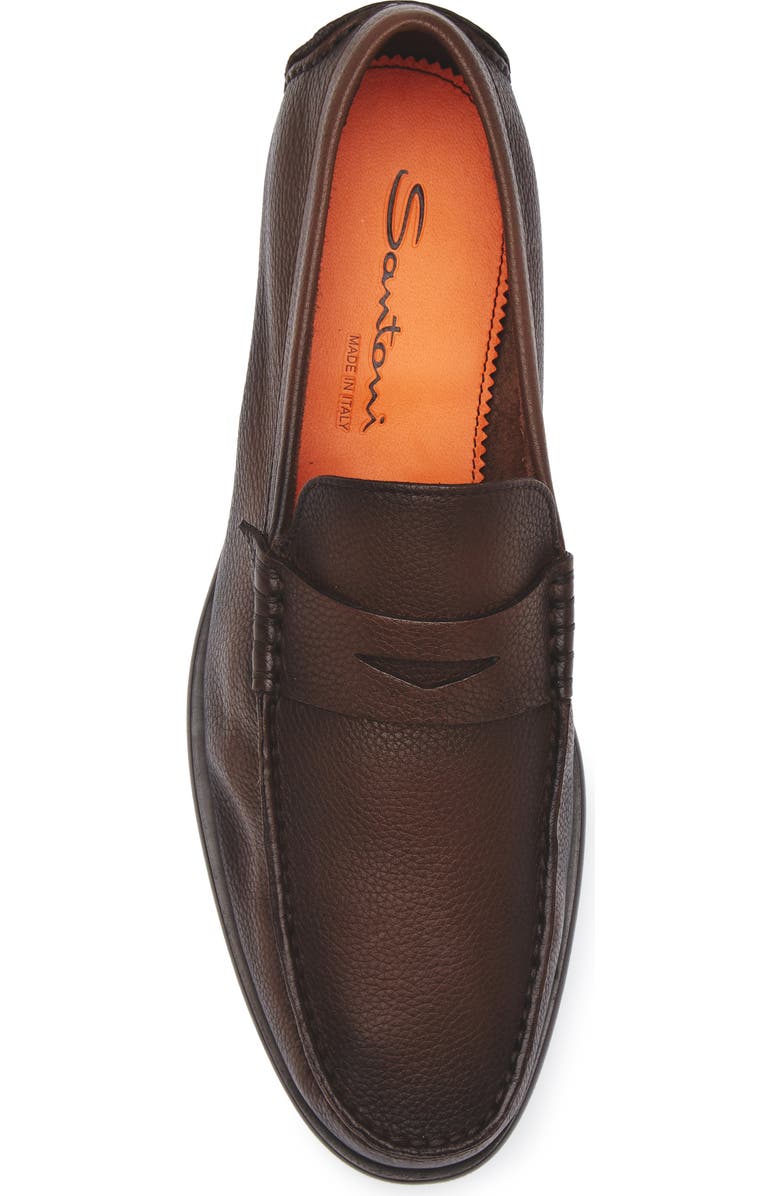 Santoni Ikangia Penny Loafer, Alternate, color, Dark Brown