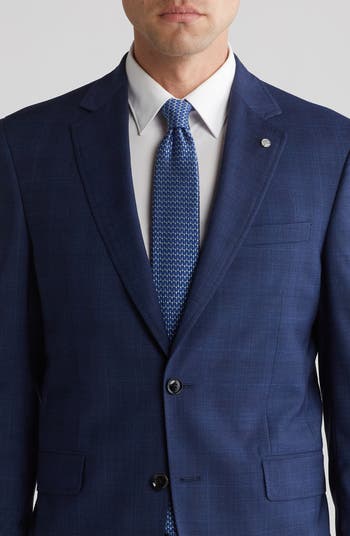 Jay Slim Fit Plaid Wool Suit