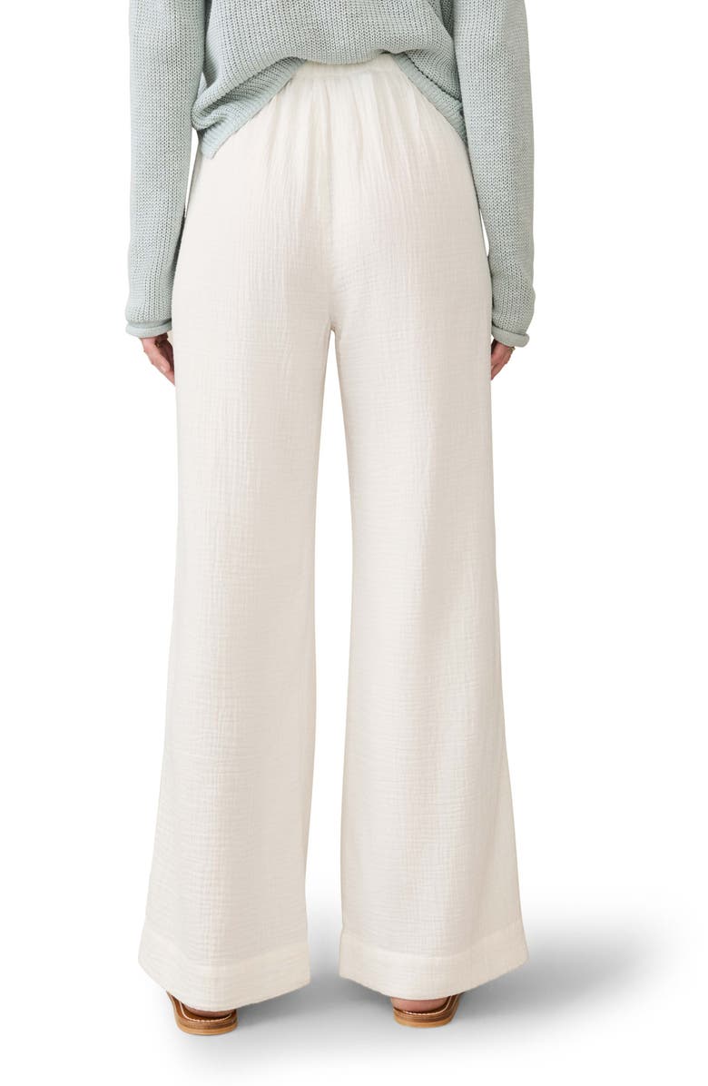 Faherty Dune Organic Cotton Wide Leg Pants, Alternate, color, White