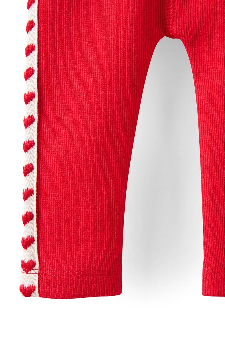 Cotton On Kids Baby Essential Rib Legging, Alternate, color, Varsity Red Heart Trim