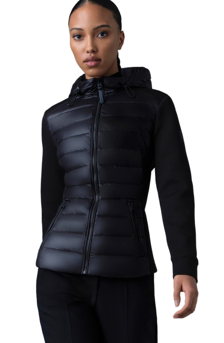 Mackage Della Mixed Media Down Puffer Jacket, Alternate, color,