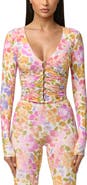 Naked Wardrobe Print Front Button Stretch Top