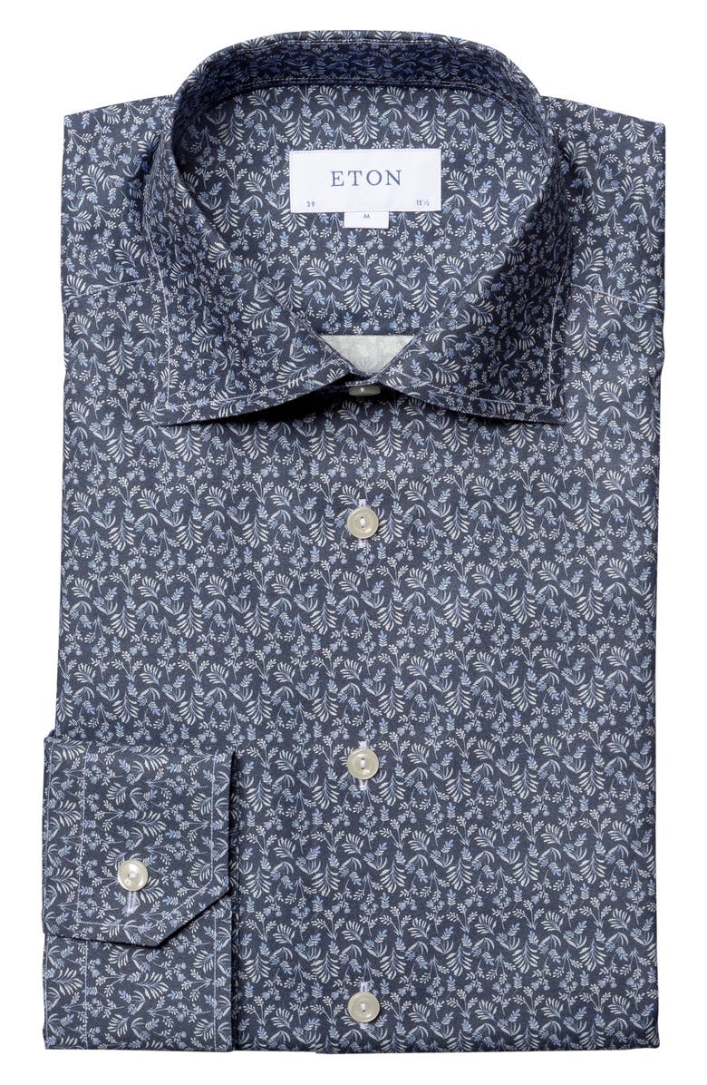 Eton Contemporary Fit Floral Dress Shirt, Main, color, 