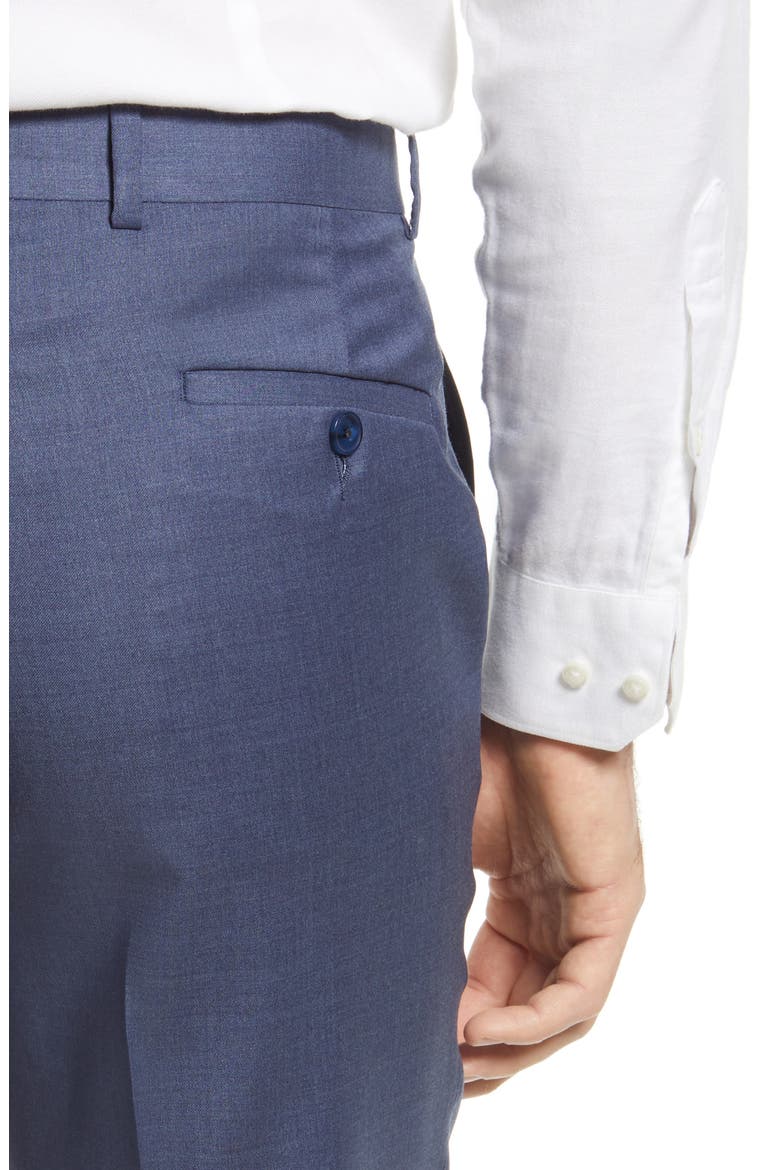 Harker Flat Front Stretch Wool Twill Dress Pants, Alternate, color, MID BLUE