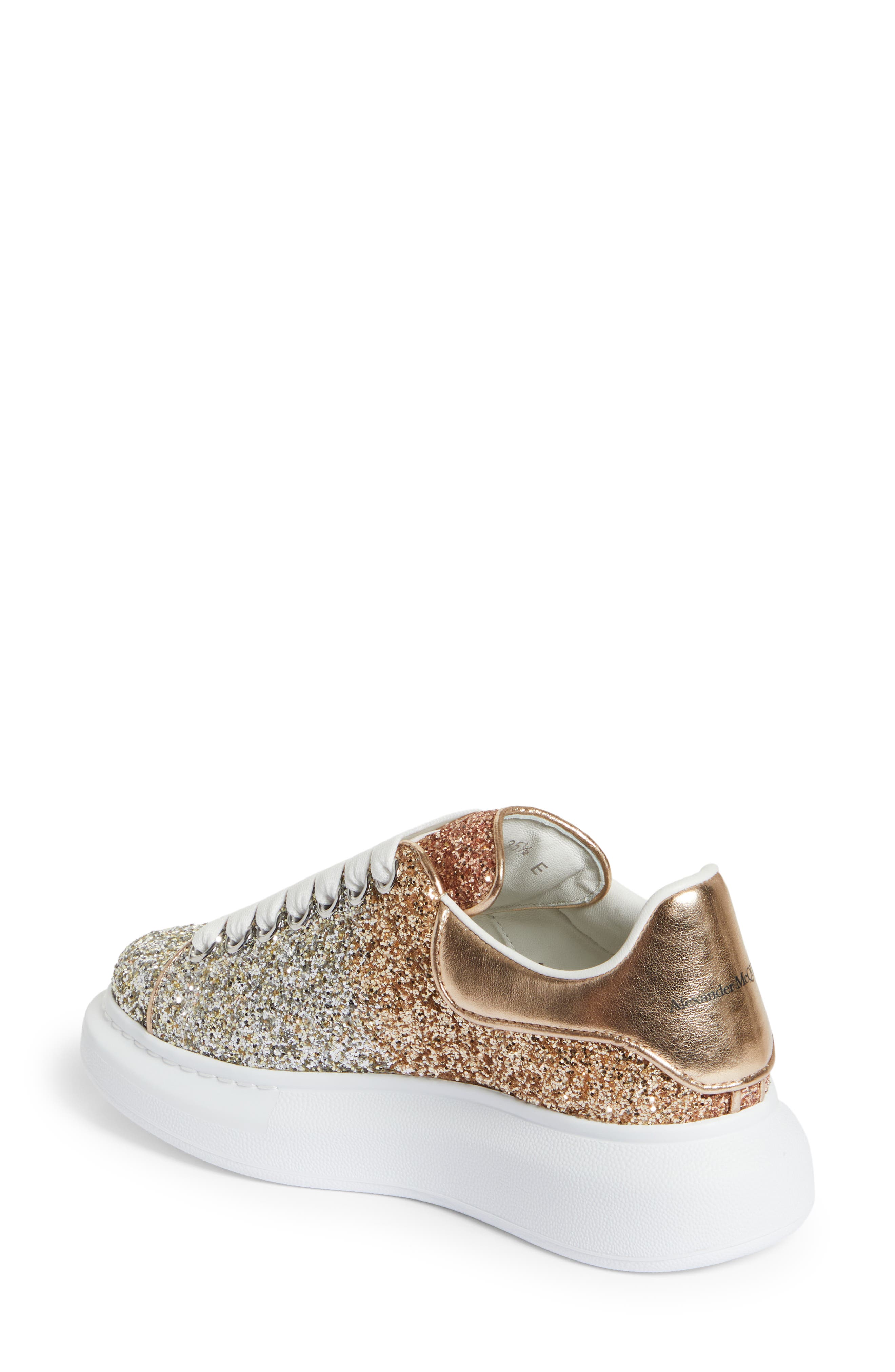 McQueen Oversized Ombré Glitter Sneaker, Alternate, color, 