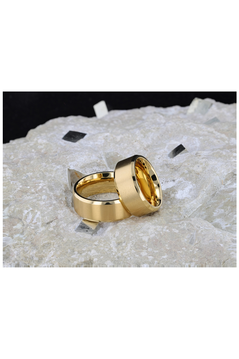 Radiate Titanium Flat Brushed Center Wedding Ring, Alternate, color, Gold