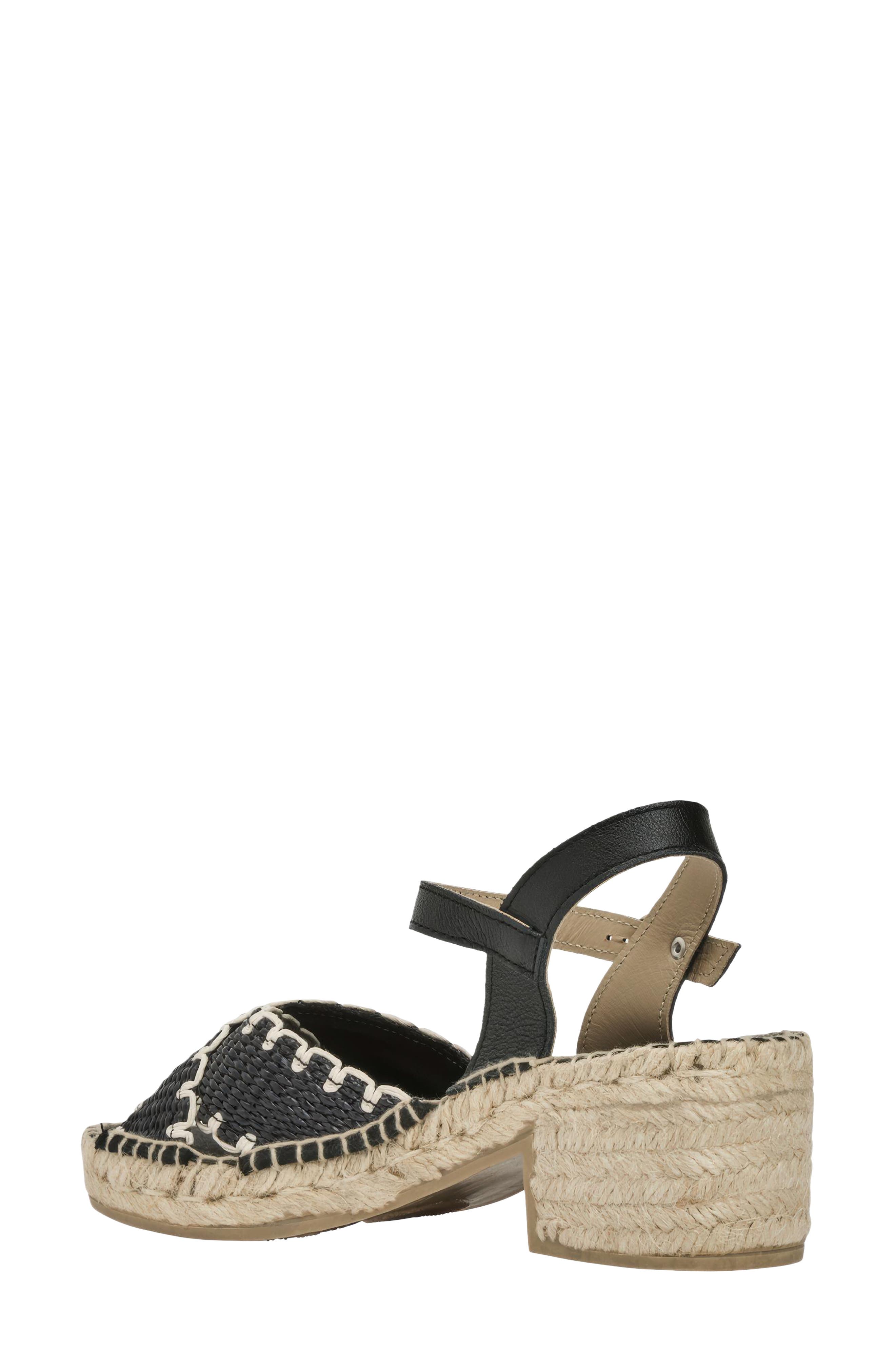 André Assous Calista Espadrille Ankle Strap Platform Sandal, Alternate, color, Black