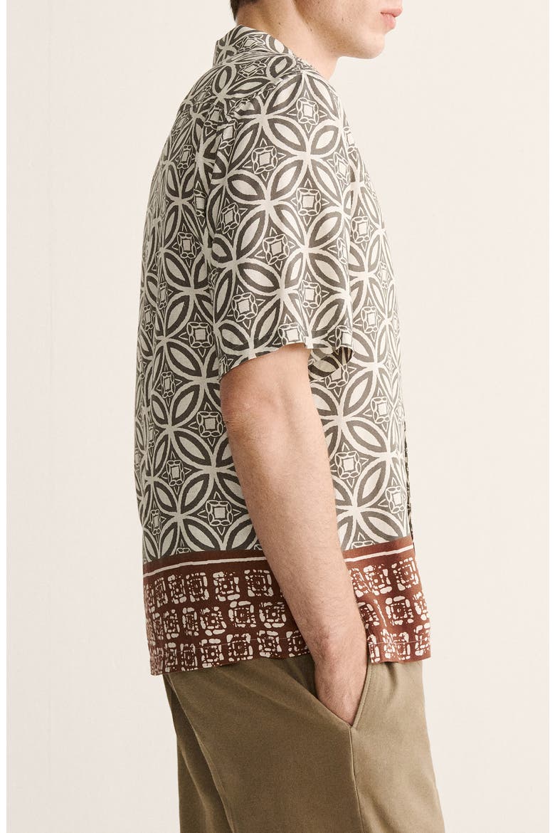 Printed Camp Shirt, Alternate, color, KHAKI