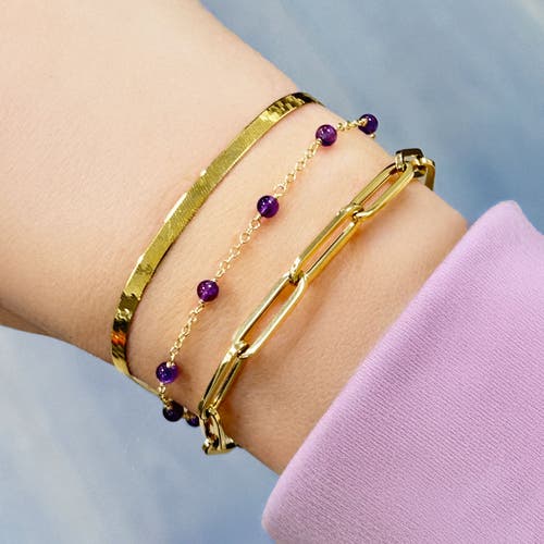 The Lovery Fine Jewelry Amethyst Bead Chain Bracelet In Purple