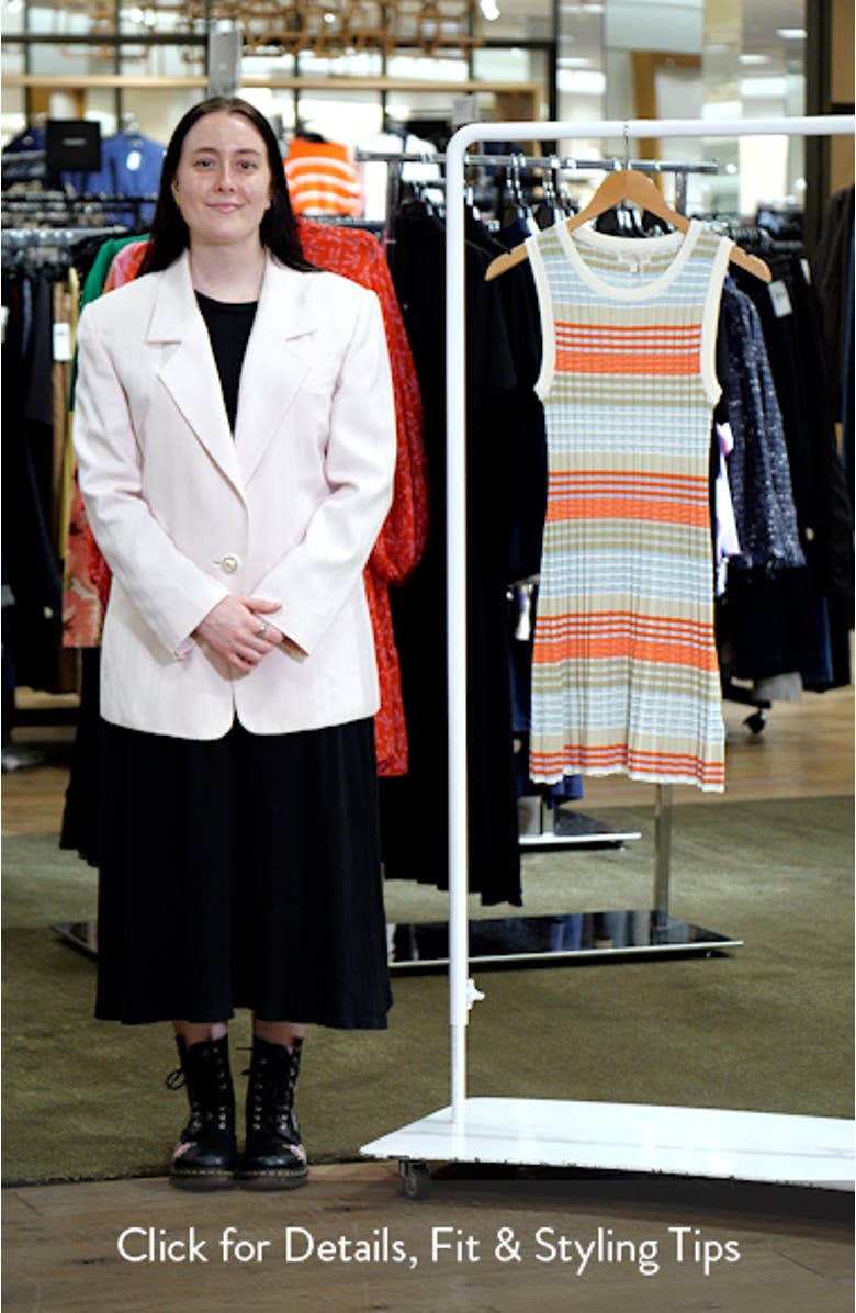 Cailin Stripe Sleeveless Cotton Blend Sweater Dress, sales video thumbnail