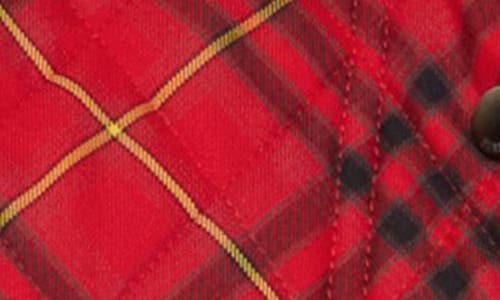 Burberry Cropped Check Cotton Quilted Jacket In Red