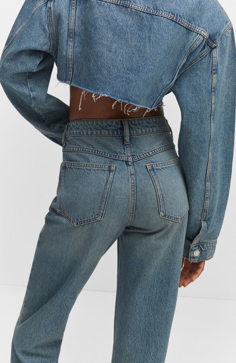 MANGO High Waist Ankle Mom Jeans, Alternate, color,