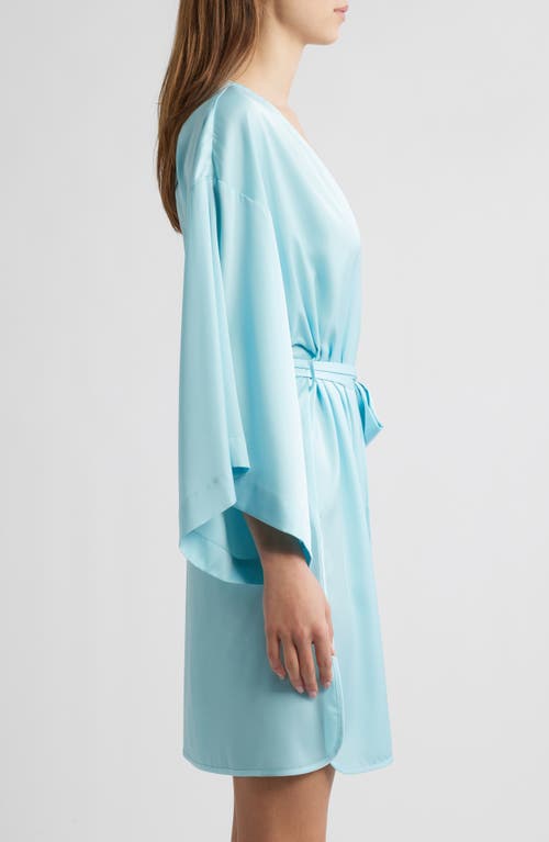 Open Edit Get Ready With Me Satin Robe In Blue Aqua