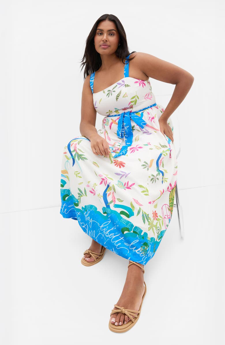 City Chic Free Spirit Print Sleeveless Maxi Dress, Alternate, color, Free Spirit