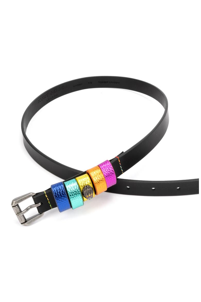 Rainbow Keeper Leather Belt, Alternate, color, BLACK/ ANTIQUE SILVER