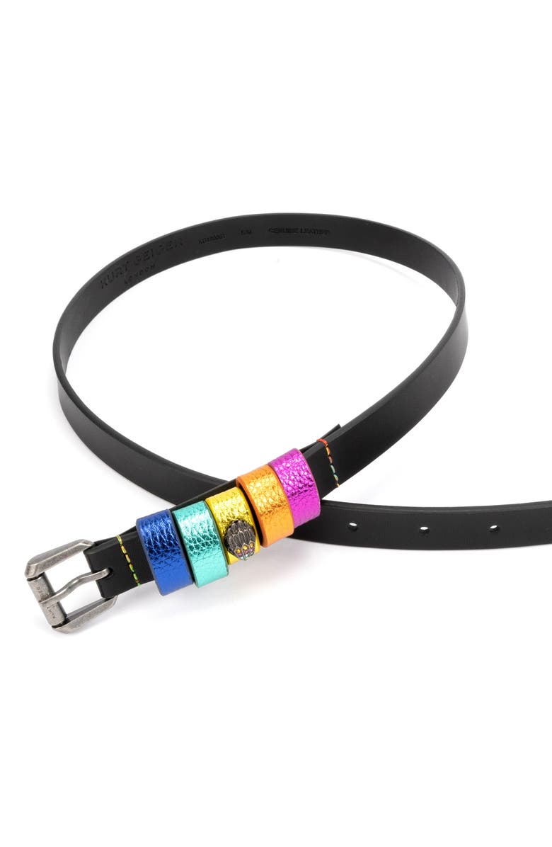 Kurt Geiger London Rainbow Keeper Leather Belt, Alternate, color, 