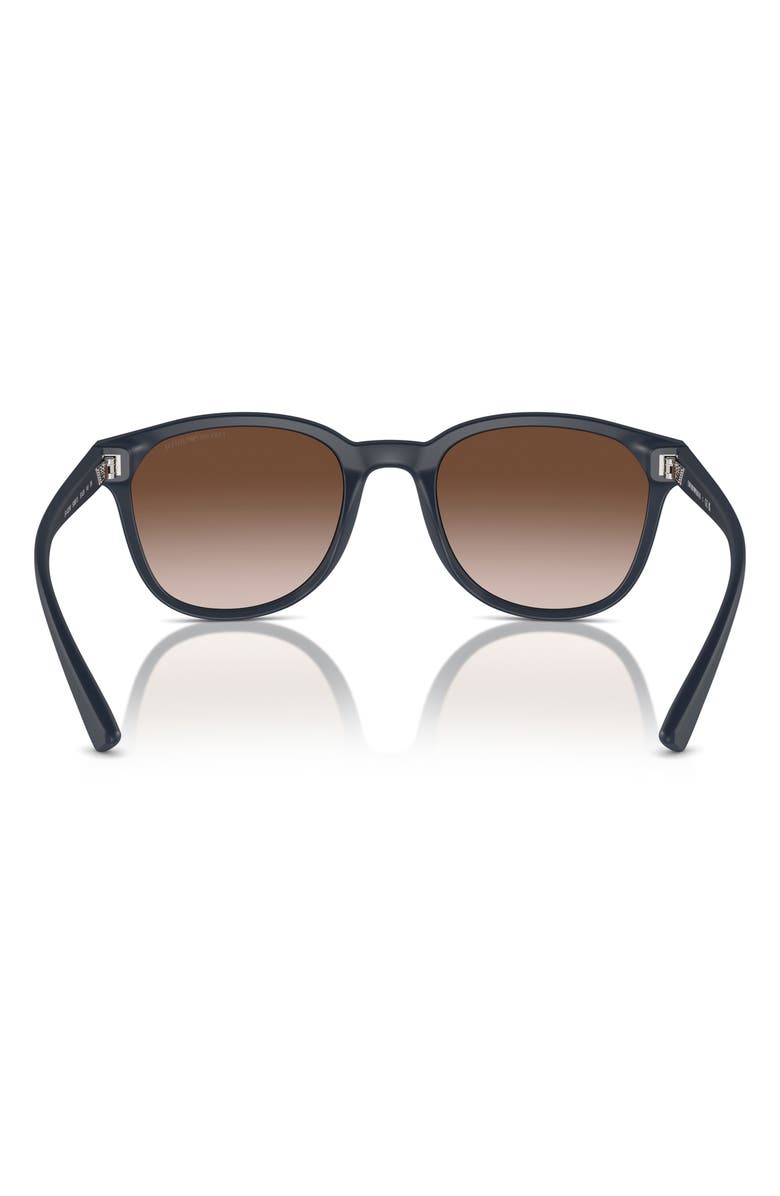 Emporio Armani 53mm Phantos Sunglasses, Alternate, color, Matte Blue / Gradient Brown