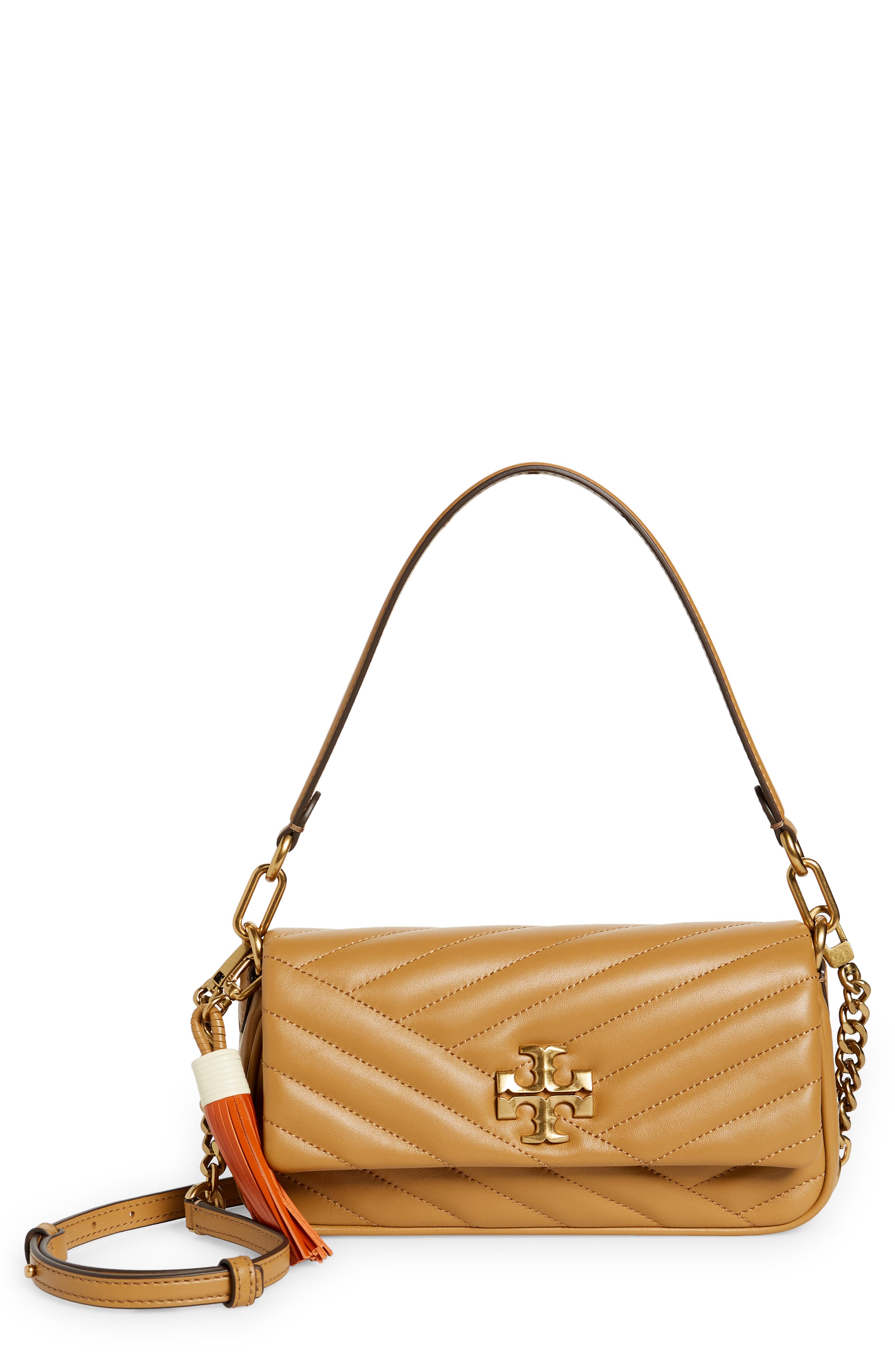Tory Burch Kira Small Chevron Tassel Shoulder Bag, Main, color, 