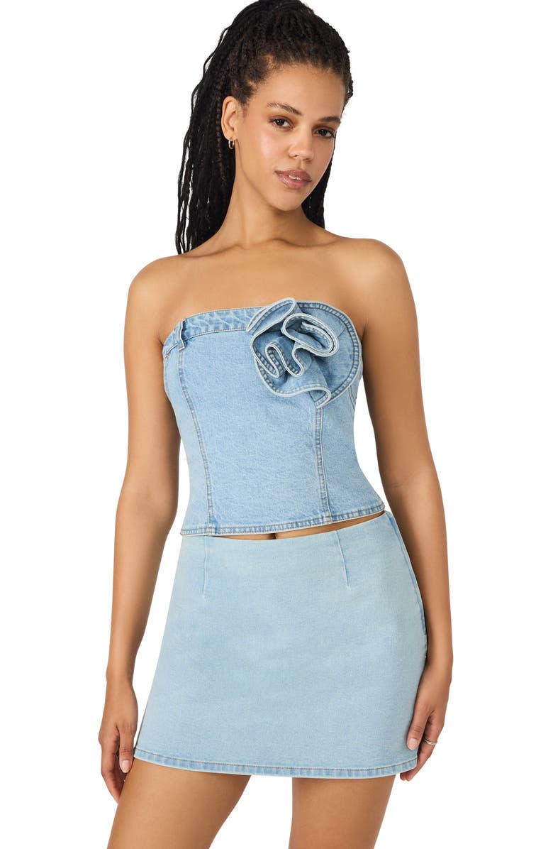 Steve Madden Cindi Denim Miniskirt, Alternate, color, Amparo Blue