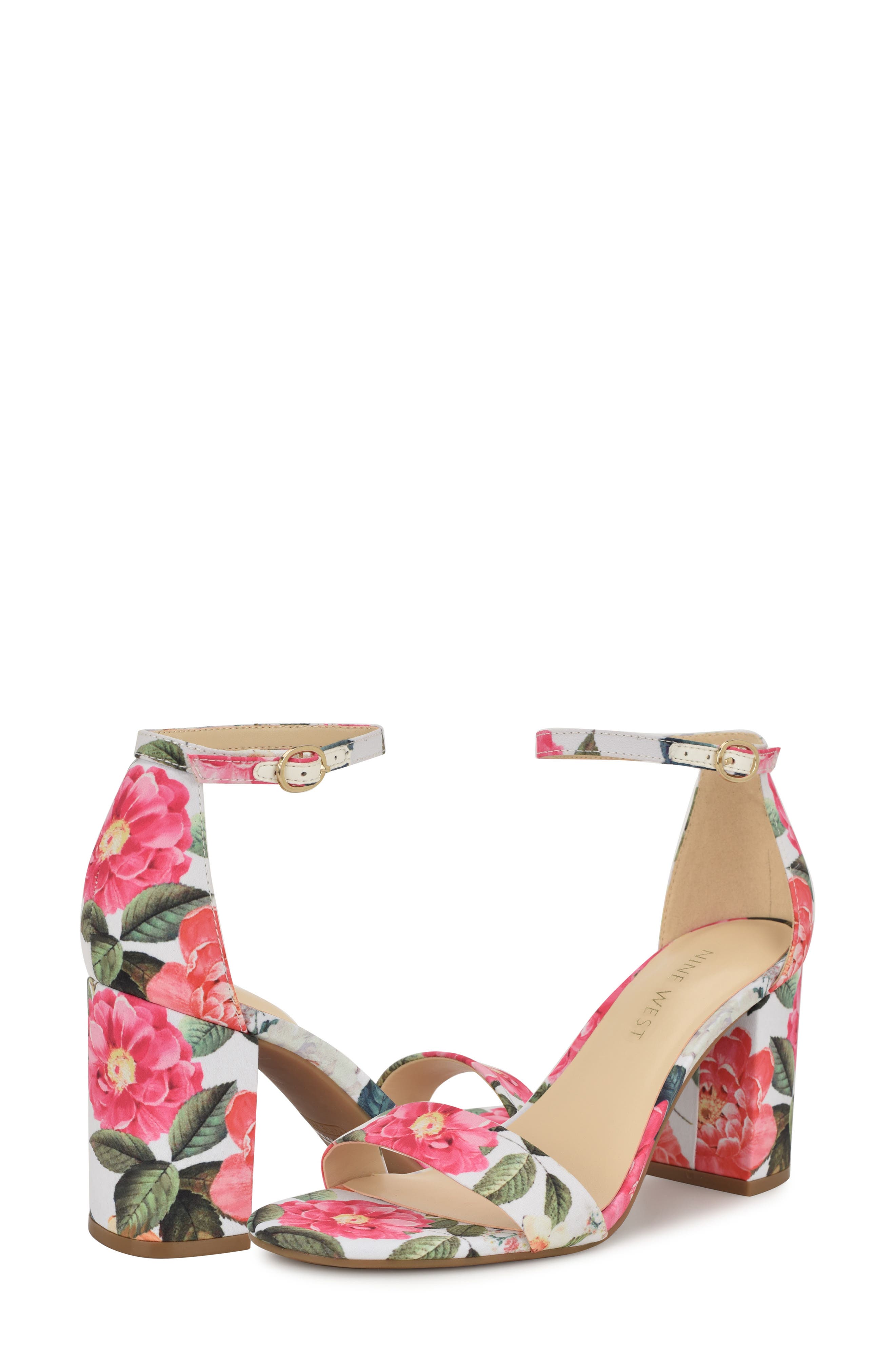 Nine West Tanela Ankle Strap Sandal, Alternate, color, White