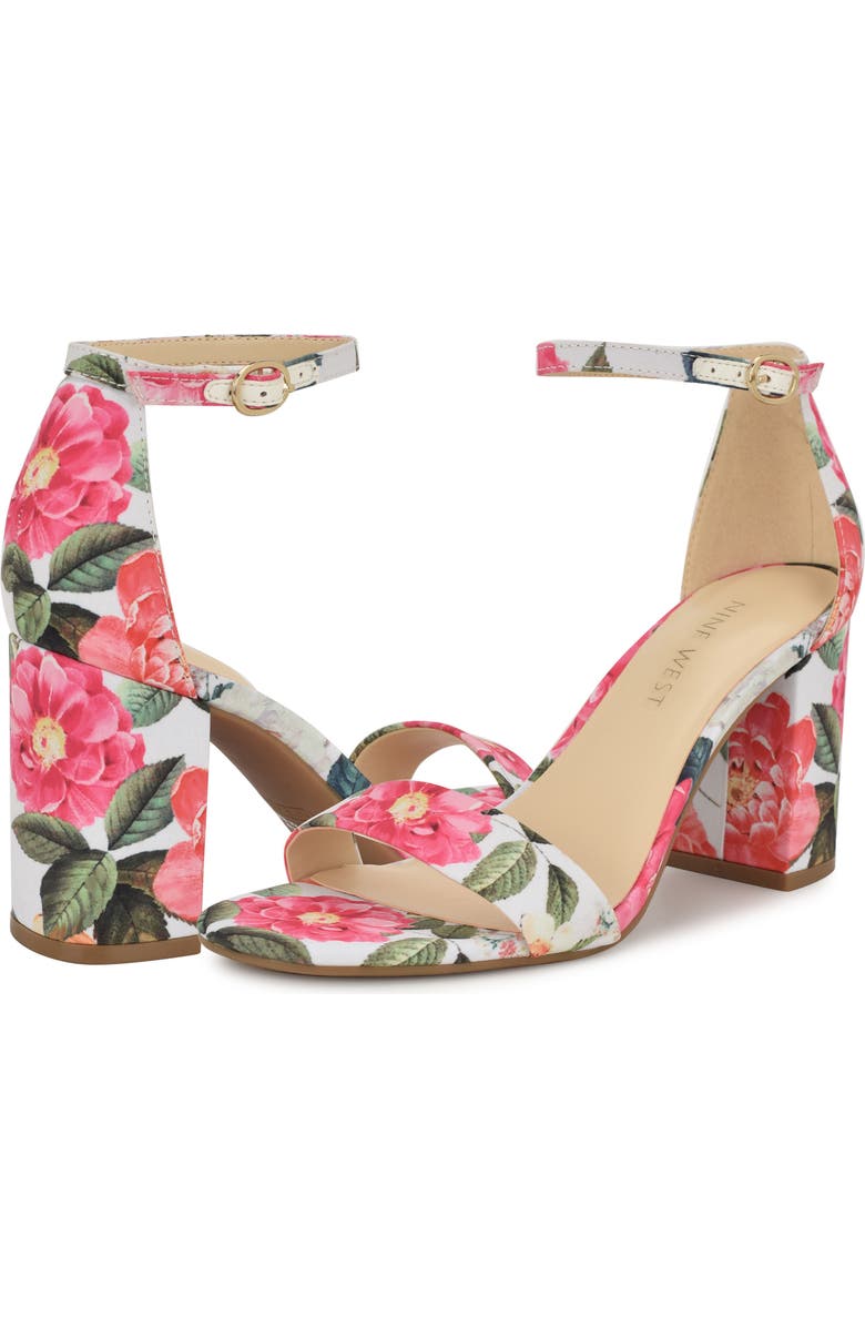 Nine West Tanela Ankle Strap Sandal, Alternate, color, White