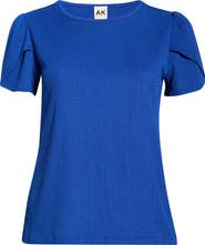 AK ANNE KLEIN Crepe Tulip Sleeve Top