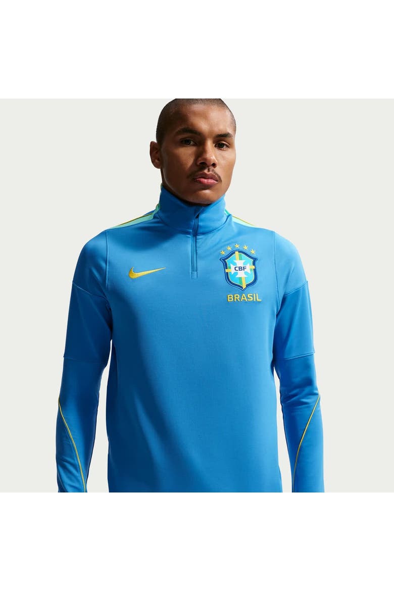 Men's Nike Blue Brazil National Team 2026 Strike Dri-FIT Quarter-Zip Drill Top, Alternate, color, Blue