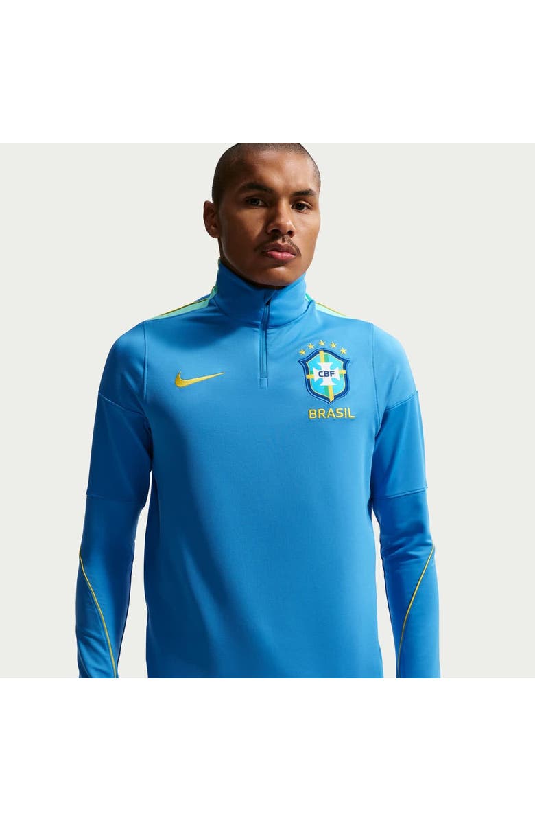 Nike Men's Nike Blue Brazil National Team 2026 Strike Dri-FIT Quarter-Zip Drill Top, Alternate, color, Blue
