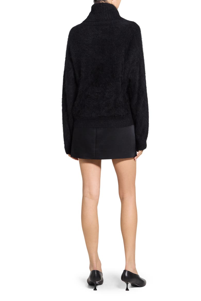 Merino Wool & Brushed Cashmere Turtleneck Sweater, Alternate, color, BLACK - 001
