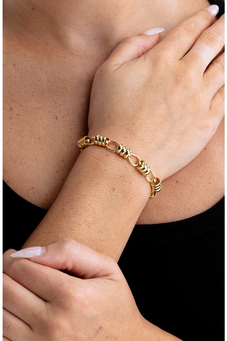 Textured Link Bracelet, Alternate, color, GOLD