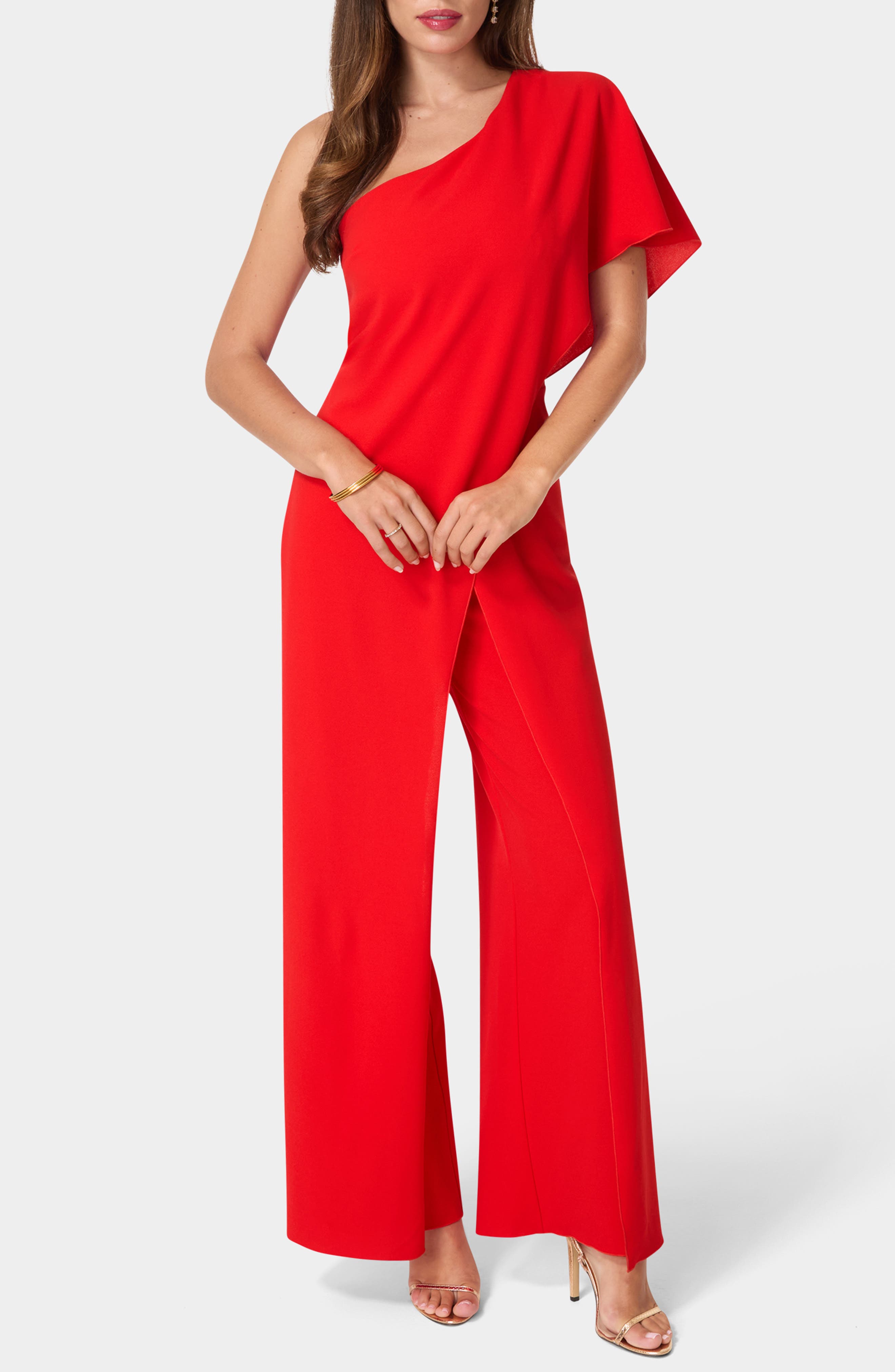 One-Shoulder Cape Jumpsuit