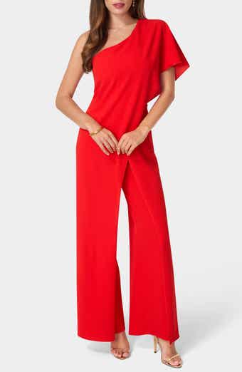 One-Shoulder Cape Jumpsuit