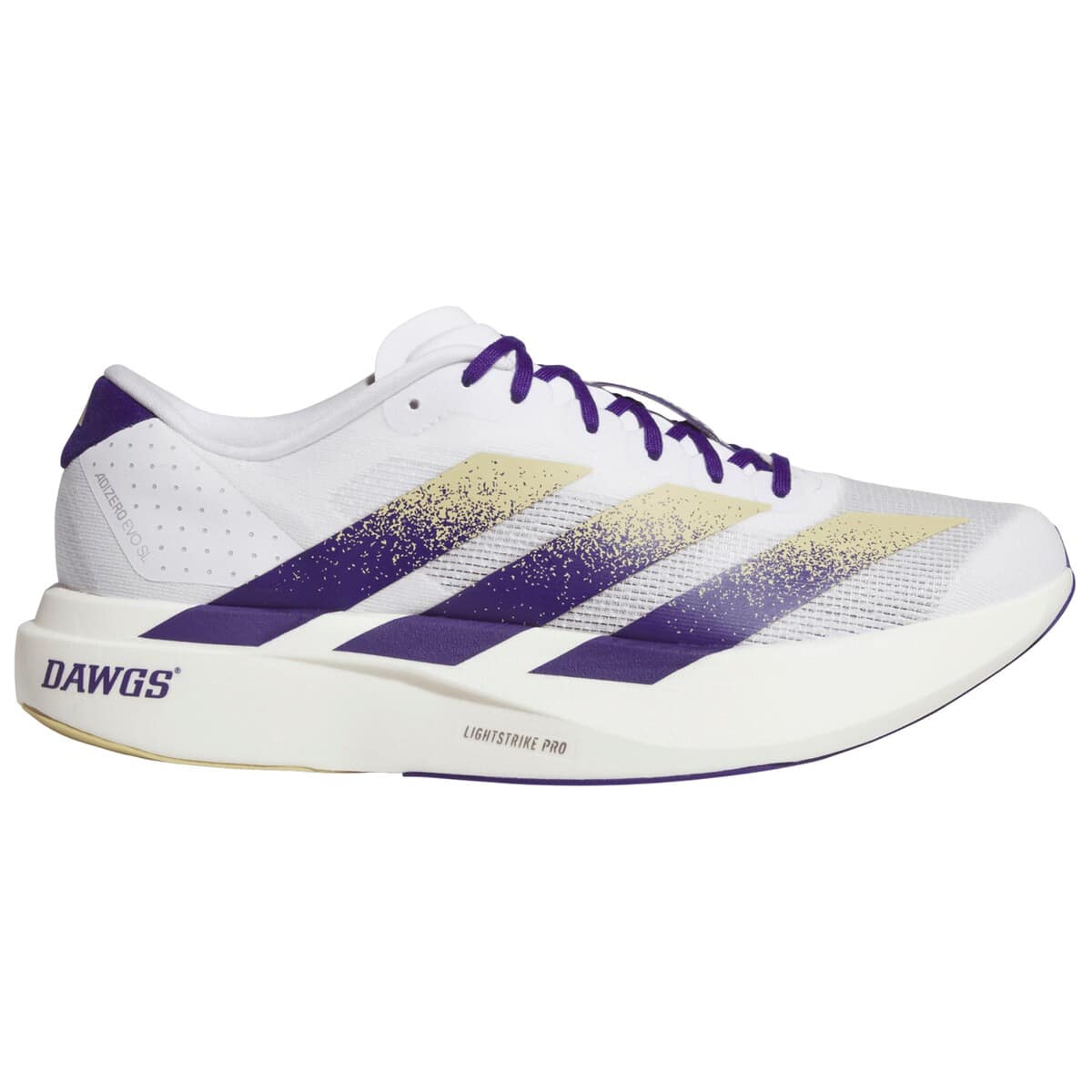 adidas Unisex adidas White Washington Huskies Adizero Evolution SL Running Shoes, Alternate, color, White