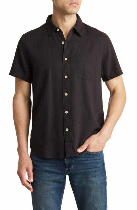 Lucky Brand San Gabriel Short Sleeve Linen Blend Button-Up Shirt