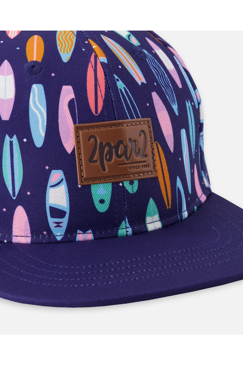 Flat Brim Surfboard Print Cap, Alternate, color, Blue Printed Surfboards