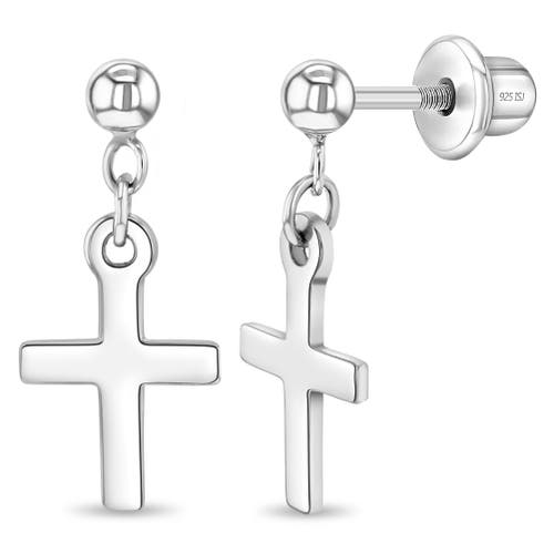 In Season Jewelry My First Dangle Cross Earrings in Silver at Nordstrom