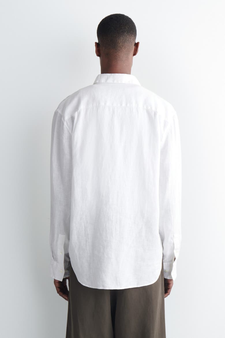 Relaxed Linen Shirt, Alternate, color, WHITE