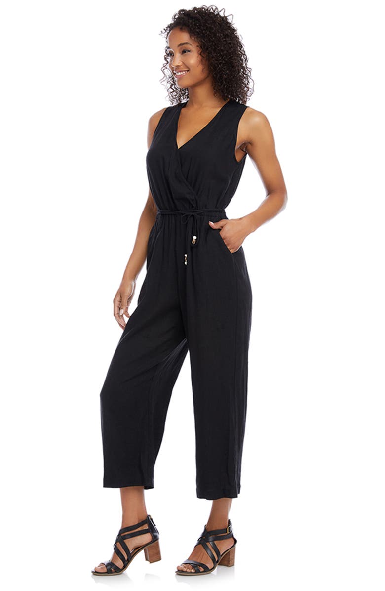 Karen Kane Sleeveless Linen Blend Crop Jumpsuit, Alternate, color, 