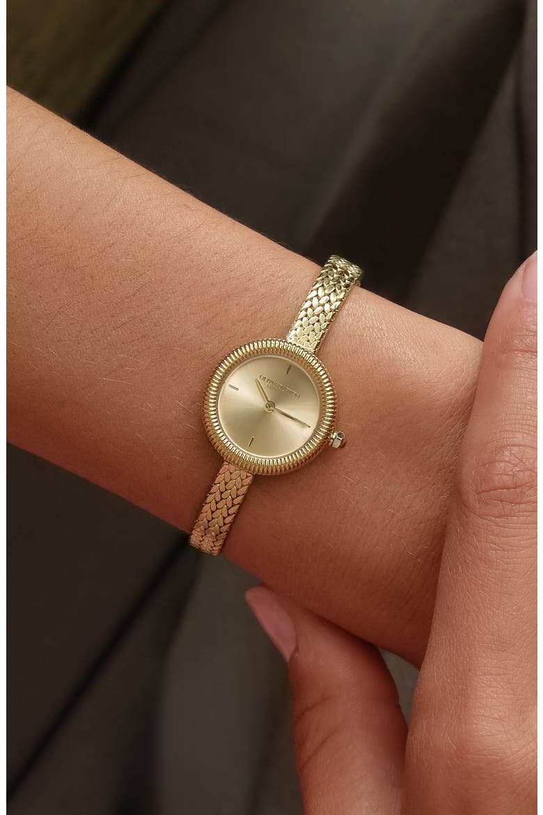 Finery Mesh Strap Watch, 20mm, Alternate, color, GOLD