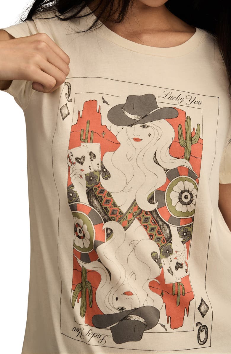 Lucky Brand Cowgirl Card Cotton Graphic T-Shirt, Alternate, color, Whitecap Gray