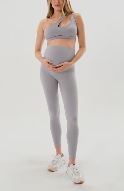 Women's Athletic Maternity Legging with Scrunch Butt Design and Supportive Belly Band