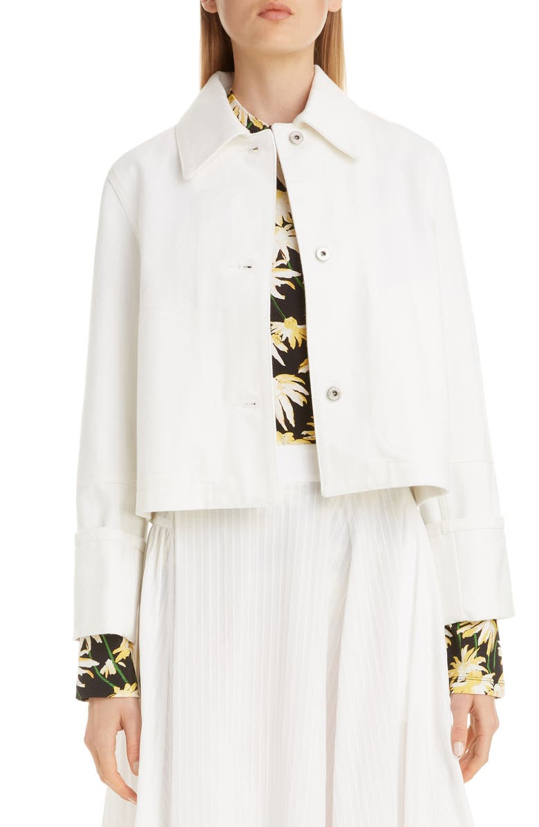 Loewe Crop Denim Jacket, Main, color, 