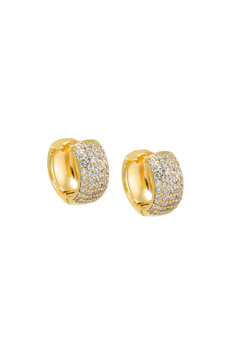 BY ADINA EDEN Pave Super Wide Mini Huggie Earring, Main, color, 