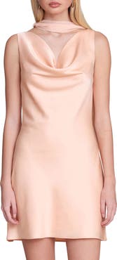 Avec Les Filles Cowl Neck Minidress & Scarf