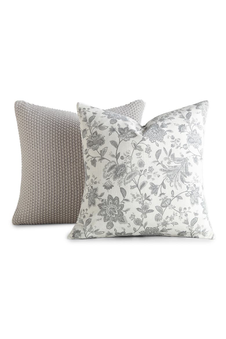 Assorted 2-Pack Accent Pillows, Main, color, LIGHT GREY/ WHITE