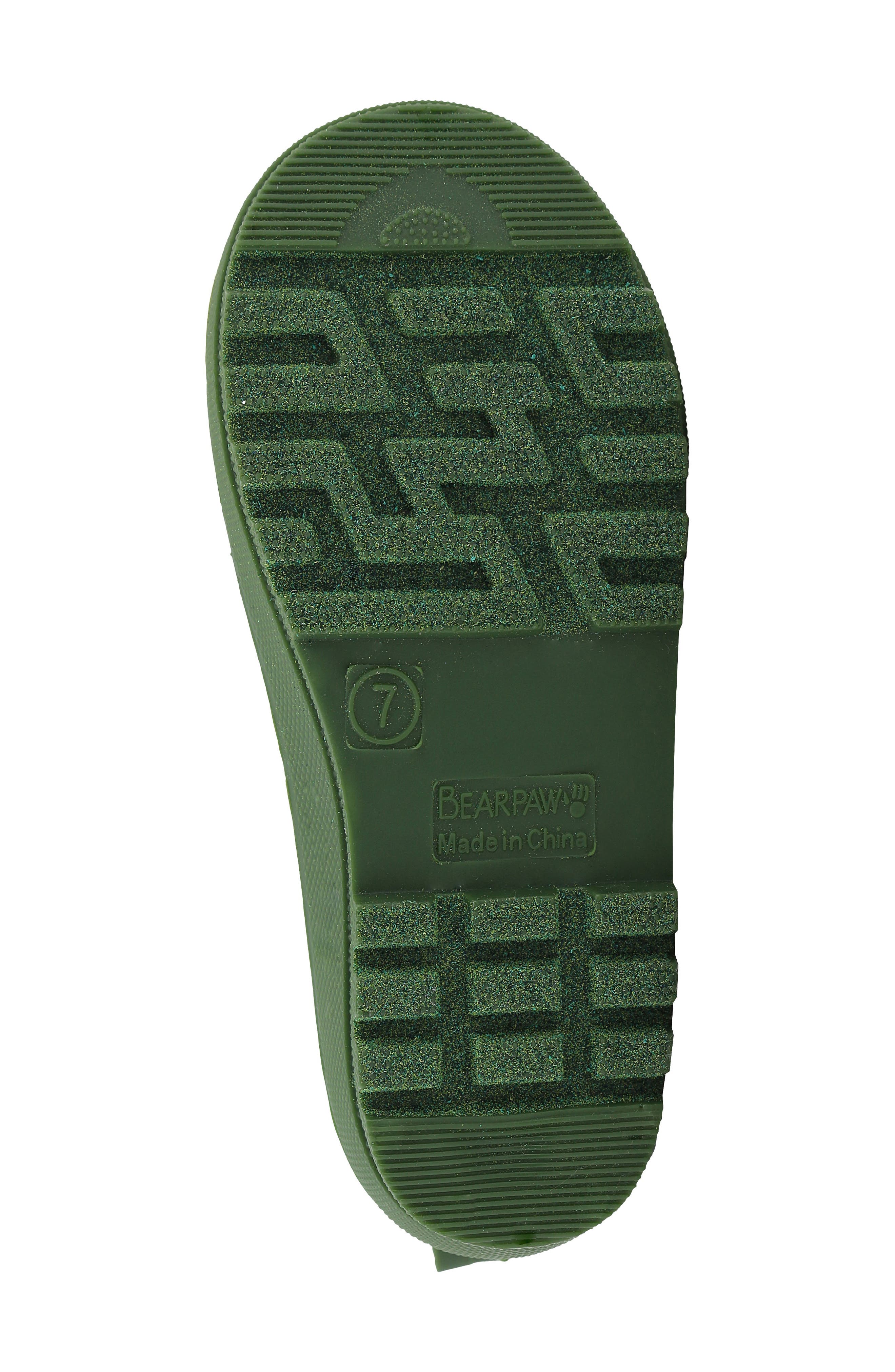 BEARPAW Kids' Waterproof Chelsea Rain Boot, Alternate, color, Hunter Green