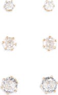 NORDSTROM RACK 3-Pack Cubic Zirconia Stud Earrings