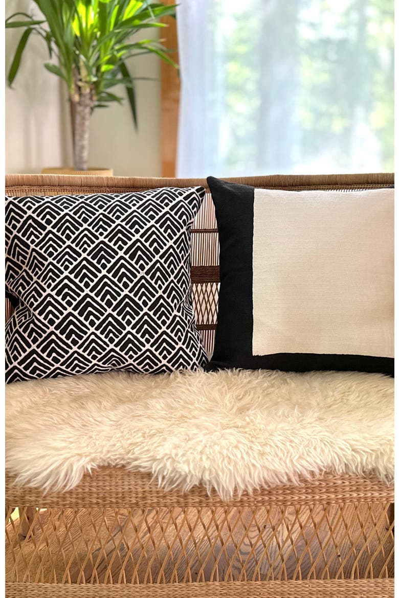 Black + White Squares Sadza Pillow Cover 46Cm, Alternate, color, Black